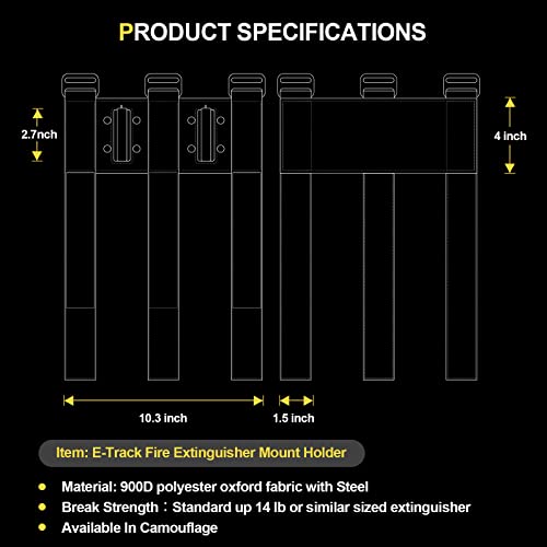 E-Track Fire Extinguisher Mount Holder for Cargo Trailer and Truck| Fire Extinguisher Mounts& Brackets up to 15 lbs|e Track Tool for Safety(Pack of 2