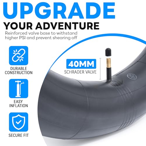 20x4.0 Fat Bike Inner Tubes with AV40 Schrader Valve - Heavy Duty, Pack of 2