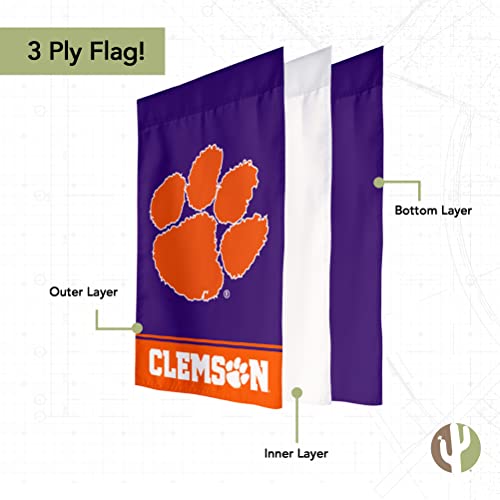 Clemson University Garden Flag - 12x18 in Double-Sided Design A