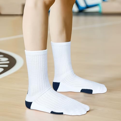Kids Athletic Crew Socks for Baseball, Soccer, Basketball - Ages 4-16