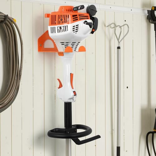 reliahom Weed Eater Hanger, Garage Organization Wall Hanger, Weed Eater Holder Heavy-Duty String Trimmer Rack for Hedge Trimmer, Garden Tools, Garage, 1 Pack