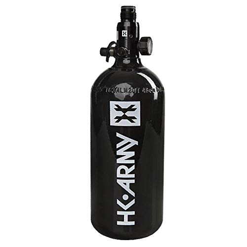 48ci/3000psi Aluminum HPA Paintball Tank with Standard Regulator - Black