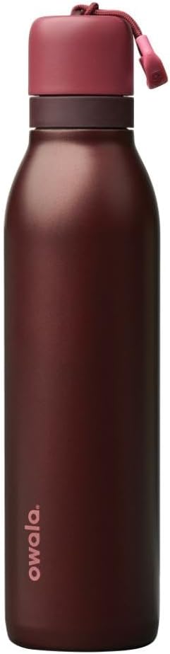 Owala FreeSip Insulated Stainless Steel Water Bottle - 24 oz, BPA-Free, Black Cherry | Perfect for Sports & Travel