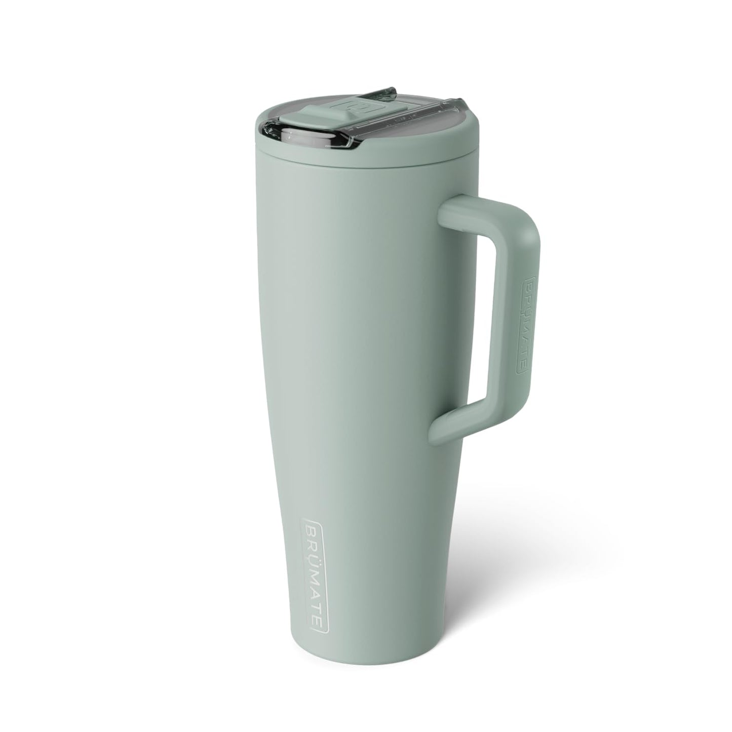 BrüMate Era Flip 40oz Tumbler with 100% Leakproof Covered Straw Lid | Hygienic Covered Straw | Insulated Stainless Steel Water Bottle with Handle | Cup Holder Friendly | BPA-Free (Sage)