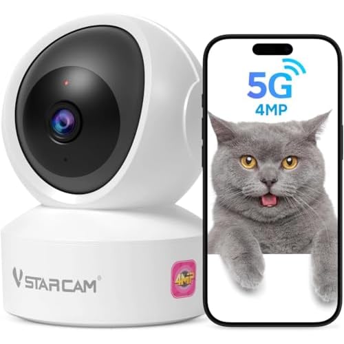 VSTARCAM 5G Security Camera Indoor, 4MP 2.5K Pet Camera with Speaker for Dog/Cat, Baby Monitor with Phone App, Dual-Band WiFi, Auto Tracking, IR Night Vision, 2-Way Talk, Cloud & SD Card Storage