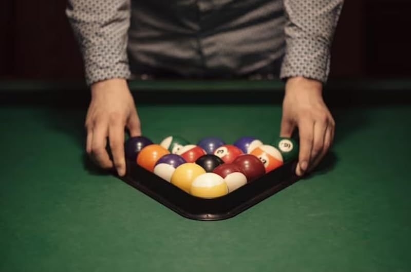 Black Plastic Billiard Pool Ball Triangle Rack for 2-1/4 Inch Balls - 8-Ball