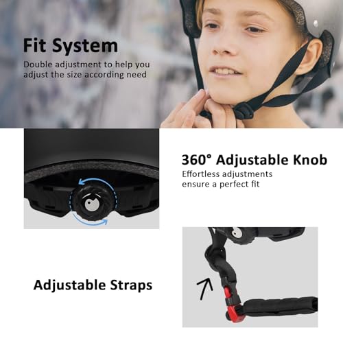 Multi-Sport Helmet - Adjustable Lightweight & Ventilated - Black, Medium (55-58 cm)