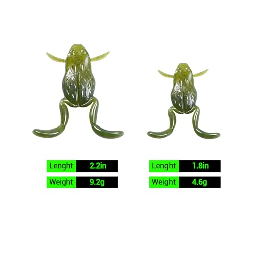 Topwater Frog Lure for Bass Fishing - 2.2in Soft Plastic Bait (10pcs)