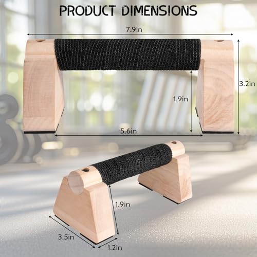 Solid Oak Wooden Parallettes Bars for Calisthenics Training
