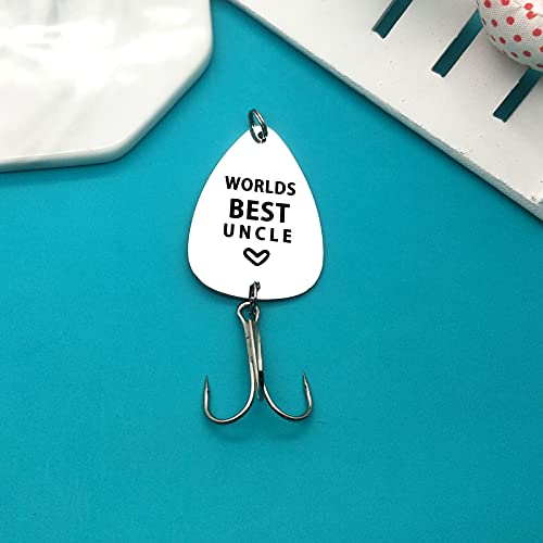 Worlds Best Uncle Stainless Steel Fishing Lure - Personalized Gift Idea