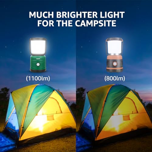 Lepro Camping Lantern, Battery Powered LED with 1500LM, 4 Light Modes, Waterproof Tent Light, Lantern Flashlight for Hurricane, Emergency Light, Survival Kit, Storms, Outages, Fishing, Hiking