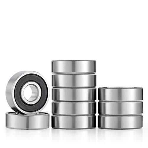 608-2RS Bearing 10-Pack - Rubber Sealed Steel 8x22x7mm