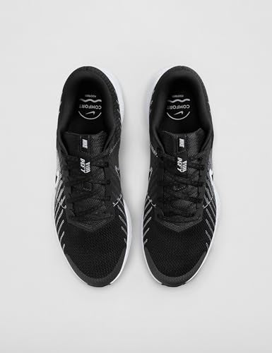 Men's Run Defy Road Running Shoes - Black/White - Size 12