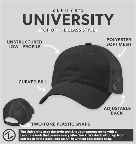 Zephyr Kids' Adjustable Team Color University Hat - Sports Fan Cap