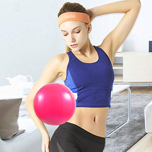 9 Inch Mini Exercise Ball with Inflatable Straw - Pink