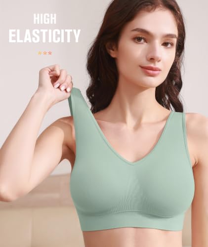 BESTENA Seamless Sports Bras for Women - Yoga & Workout, XX-Large / Pack of 8-10, Black White Nude Grey Purple Pink Navy