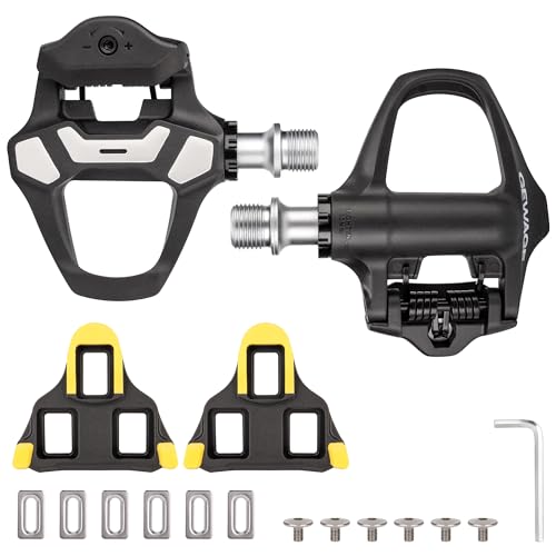 GEWAGE Carbon Fiber Road Bike Pedals – Lightweight Clipless SPD-SL CrMo Axle