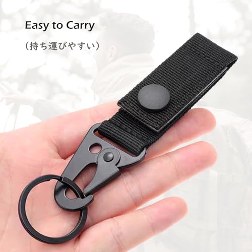 Heavy Duty Keychain Clips - 2 pcs Black Molle Sling Hooks