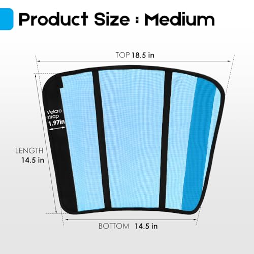 Horse Fly Boots Set of 4 - Curved-Edge Design, Breathable Mesh, Blue - Medium