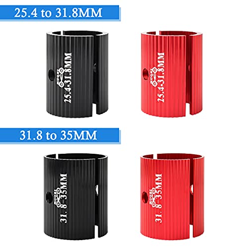 Bike Handlebar Shim Adapter - Aluminum Alloy, 25.4 to 31.8mm - Black