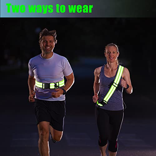 Reflective Walking Sash - Fluorescent Green - 2 Pack