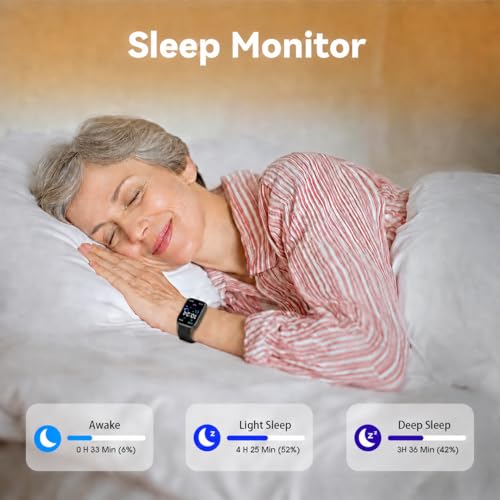 LIVIKEY Senior Pedometer Watch - Standalone Smartwatch Black, No App Needed
