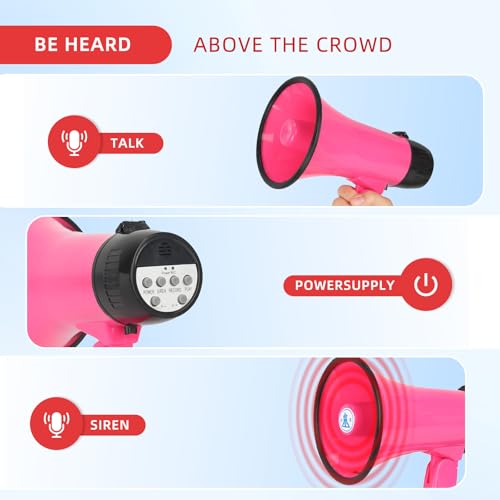20W Megaphone with Foldable Handle and Voice Recording