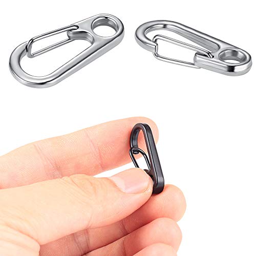 30PCS Mini Zinc Alloy Carabiner Clips - Durable Keychain Hooks