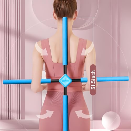 Posture Corrector Yoga Stick - Portable Back Straightener - Blue