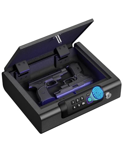 Biometric Fingerprint Gun Safe for Handguns with USB Charging
