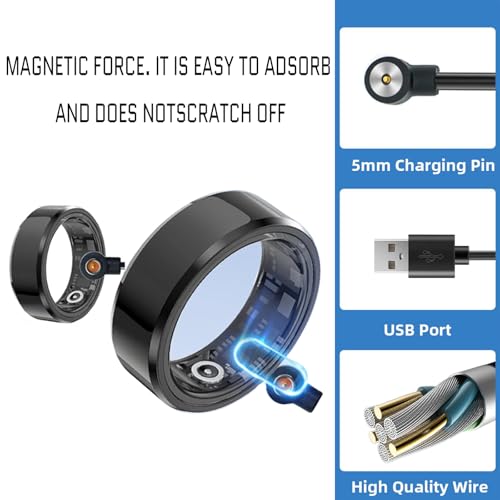 2 Pcs Magnetic Smart Ring Charger Cords - Fast Charging for 4mm Devices