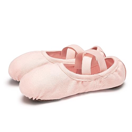 Ballet Shoes for Toddlers - Highly Elastic Canvas Slippers - 11 Little Kid / Ballet Pink