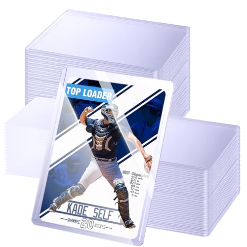 100 Toploader Card Protectors & 100 Clear Sleeves - Heavy-Duty, Acid-Free