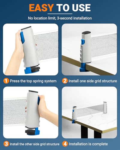 Retractable Ping Pong Net - Portable & Adjustable Table Tennis Net