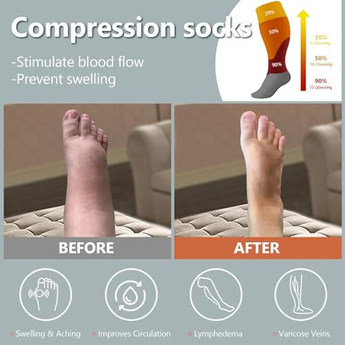 Plus Size Compression Socks for Women & Men - Black & Pink Meteor - 3X-Large to 4X-Large