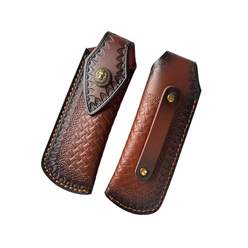 Folding Knife Sheath£¬2.3/6.3" Leather Pocket Knife Sheaths for Belt, Loop Portable Folding Knife Sheath for Camping Hunting Jungle Exploration