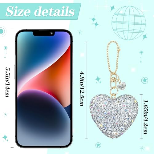 Silver Glitter Heart Charm for Cup Accessories