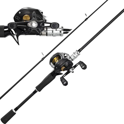 Kilitn 6ft Baitcasting Rod & Reel Combo - 2-Piece Fiberglass with EVA Handle, Right Hand 6 ft