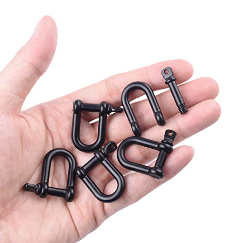 Metal Silver Bow Shackle for Paracord Bracelet - Black D Shackle