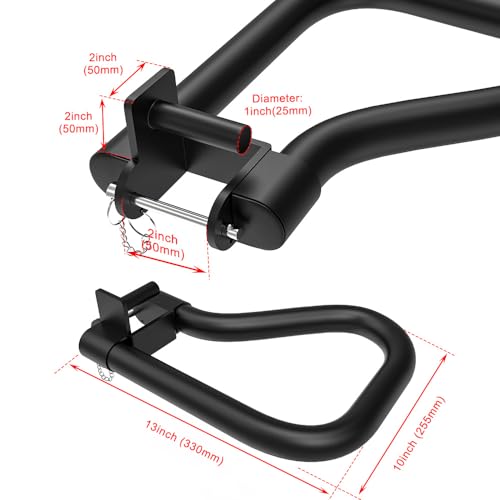 Dip Bar Attachment for 2x2 Power Rack - Solid Steel, Multi Grip Handle
