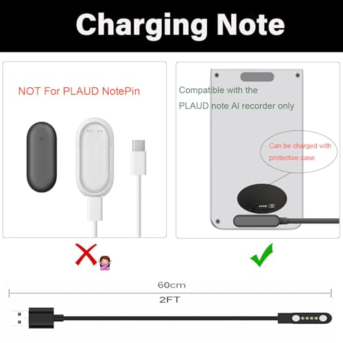 [2-Pack USB-C Charger for PLAUD Note AI/Note Pro AI Voice Recorder