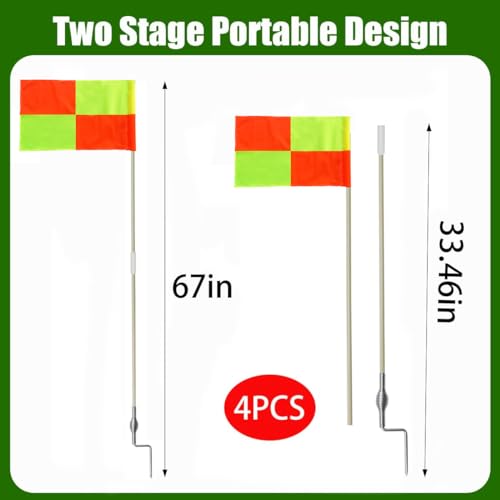 67-Inch Soccer Corner Flags Set - 4 Durable Agility Poles