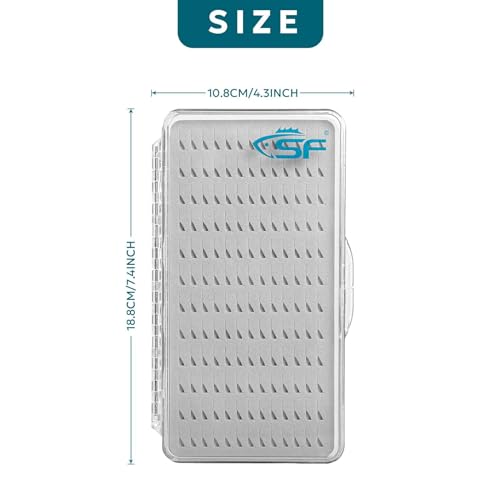 Slim Fly Fishing Box with Clear Lid - Large Size, 1 Pack