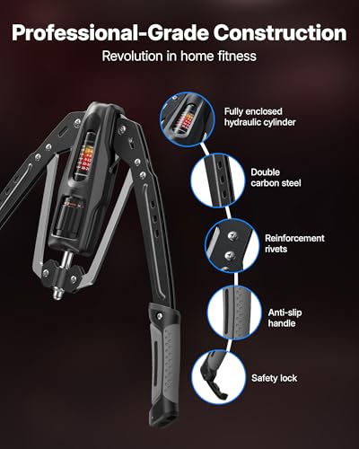 Hydraulic Forearm Strengthener - 22-440lb Adjustable Arm Trainer - Gray Pro