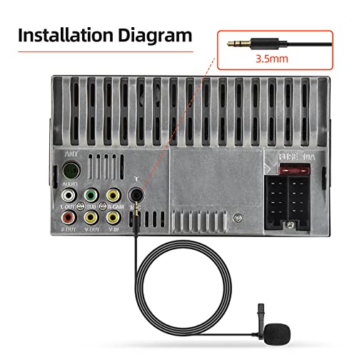 Wired Car Microphone with 3.5mm Plug - Noise Cancelling Lavalier Mic
