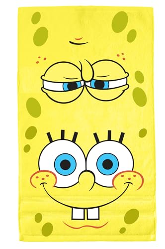 SpongeBob Hand Towel - Officially Licensed 23 x 13.5 in Yellow Sponge Bob Kitchen & Bath Towel