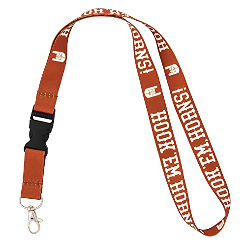 Desert Cactus Texas Longhorns Orange Lanyard with Hook 'em Hand