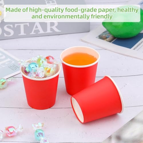 Wuada 3 oz Mouthwash Cups, Red 100 Count - Small Disposable Paper Cups