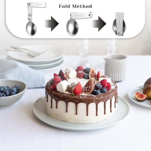 Portable Stainless Steel Cutlery Set - 4 Pcs Foldable Forks & Spoons