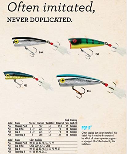 Magnum Pop-R Topwater Fishing Lure - Silver/Black, 3"